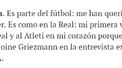 Ya la ve venir: Griezmann contó como cree que lo van a recibir cuando vaya al Wanda