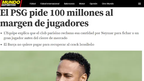 El PSG establece un mínimo de dinero para sentarse a negociar por Neymar
