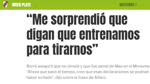 La respuesta de Borré a Alfaro sobre "los jugadores de River se tiran permanentemente"