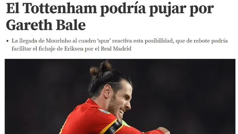 ¿Gestión Mourinho? Aseguran que Tottenham iría en busca de Bale