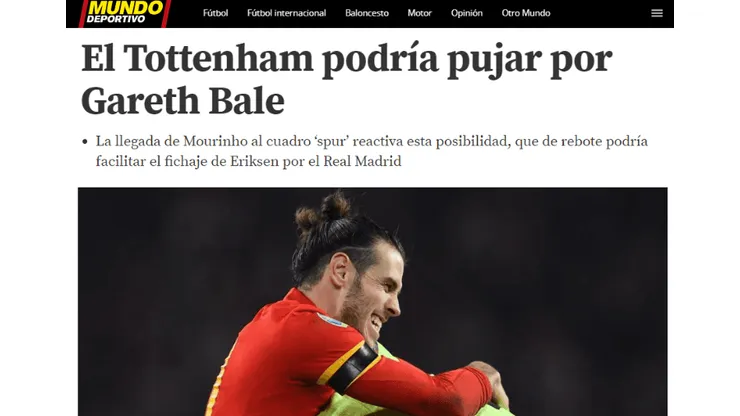¿Gestión Mourinho? Aseguran que Tottenham iría en busca de Bale