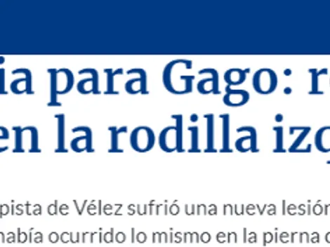 Gago se rompió los ligamentos cruzados