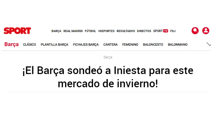Barcelona intentó fichar a Iniesta ¡en el último mercado de pases!