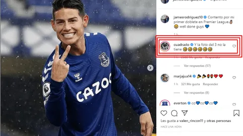 James festejó su doblete en Instagram y apareció Cuadrado con un troleo épico