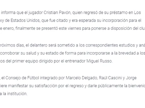 El comunicado de Boca por Pavón: desde su tardío regreso hasta una bienvenida