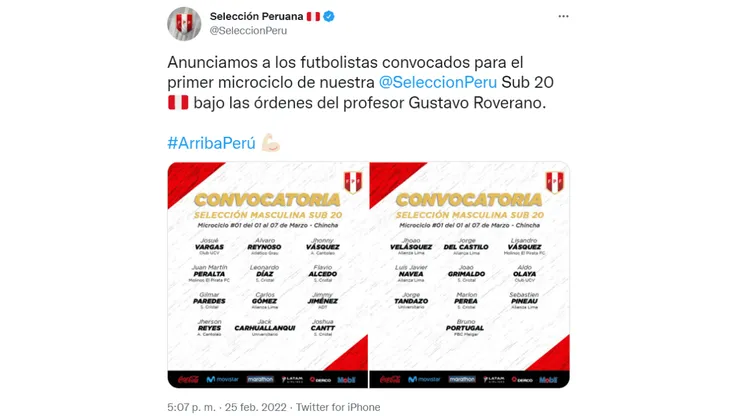 Roverano realizó su primera convocatoria para microciclo de la Selección Sub-20