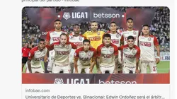 Edwin Ordoñez será el árbitro del duelo entre Binacional vs. Universitario