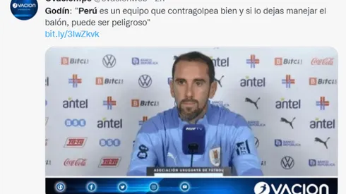 Godín: “Perú es un equipo que contragolpea bien, sería peligroso cederles el balón"