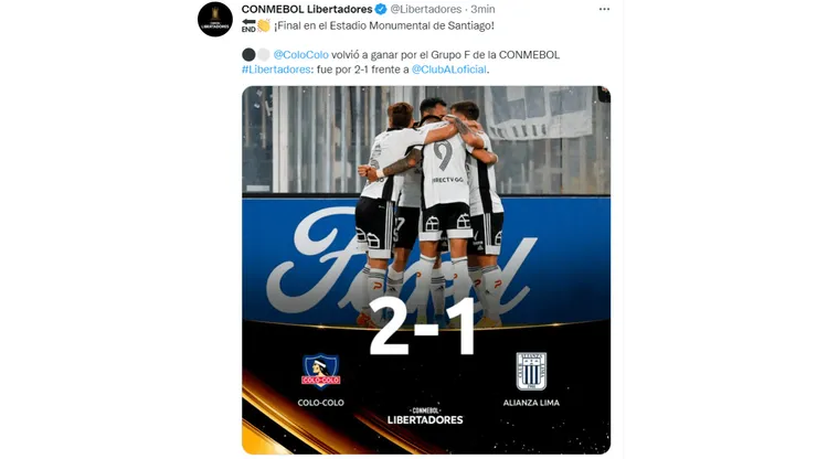 Alianza Lima cayó 2-1 ante Colo Colo por la Conmebol Libertadores