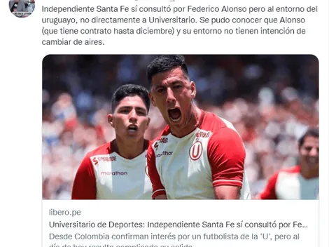 ¿Deja Universitario? Lo que se sabe del interés de Santa Fe por Federico Alonso