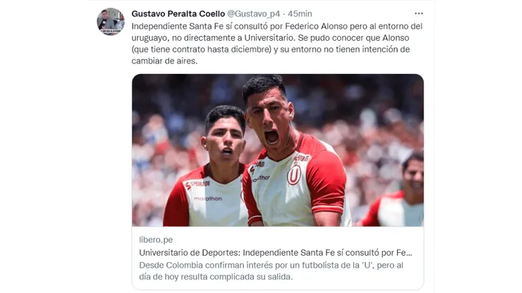 ¿Deja Universitario? Lo que se sabe del interés de Santa Fe por Federico Alonso
