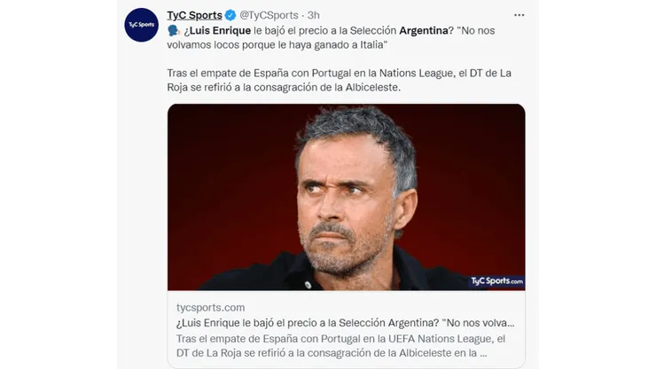 Luis Enrique minimizó el triunfo de Argentina sobre Italia en la Finalíssima