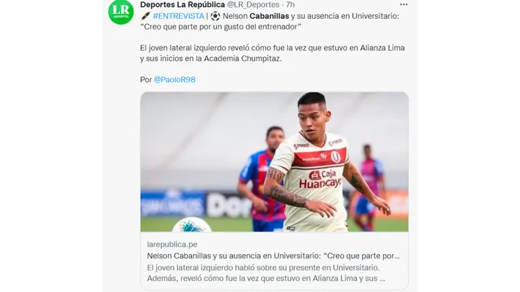 Nelson Cabanillas sobre su ausencia en la 'U': "Creo que es por un gusto técnico"