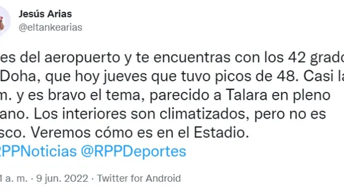 Las condiciones climáticas adversas con las que se encontrará Perú en Doha