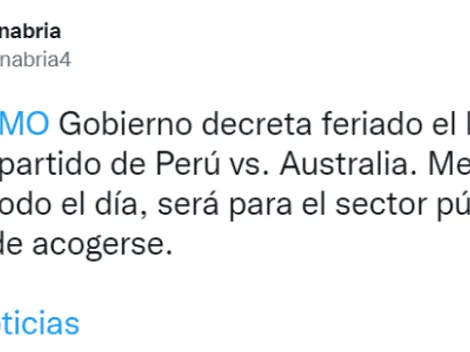 Perú vs. Australia: feriado del lunes 13 fue oficializado por el gobierno peruano