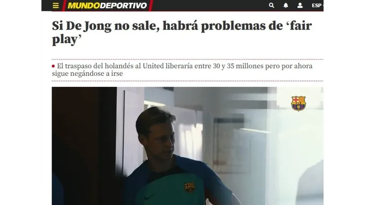 Duras consecuencias para Barcelona en caso de no poder vender a De Jong