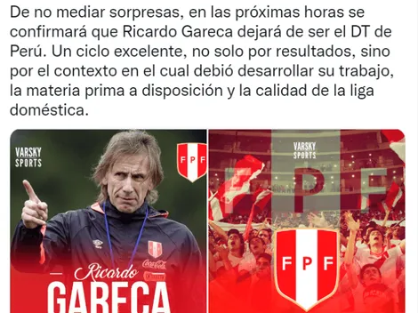 Juan Pablo Varsky resaltó el trabajo de Gareca al mando de la Selección Peruana