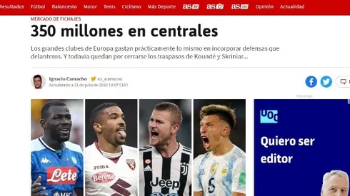 ¿Cuál es la posición que más refuerzan los clubes en Europa?