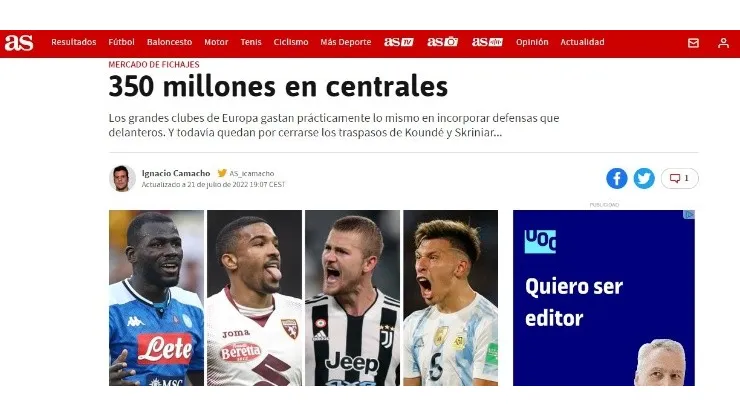 ¿Cuál es la posición que más refuerzan los clubes en Europa?