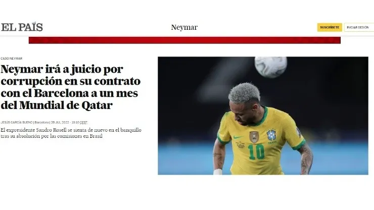 Neymar, a los juzgados un mes antes de Qatar 2022