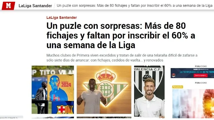 Más del 60% de los fichajes en España no podrían jugar hoy