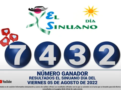 Resultados del Sinuano Día y Noche | Último sorteo del viernes 5 de agosto 2022