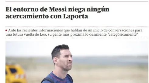 El entorno de Lionel Messi 'niega' a Joan Laporta
