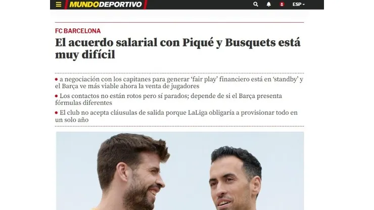 Gerard Piqué y Busquets no 'ayudarán' al Barcelona