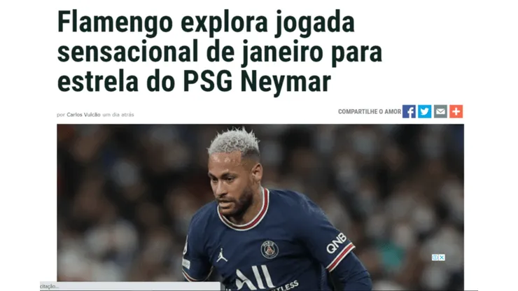 “A 10 do Zico”; ‘Bomba’ vinda de Paris traz Neymar com data para vestir a camisa do Fla
