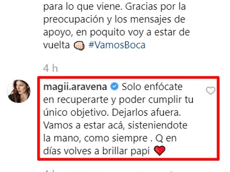Salvio subió foto a Instagram y su mujer comentó: "Tu único objetivo, dejarlos afuera"