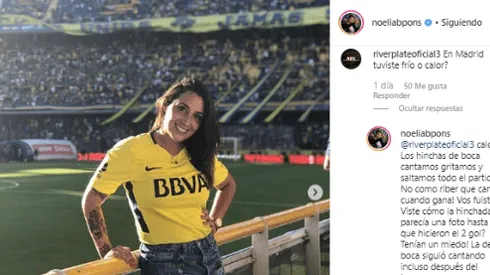 El cruce de la esposa de Benedetto con un hincha de River