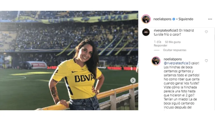 El cruce de la esposa de Benedetto con un hincha de River