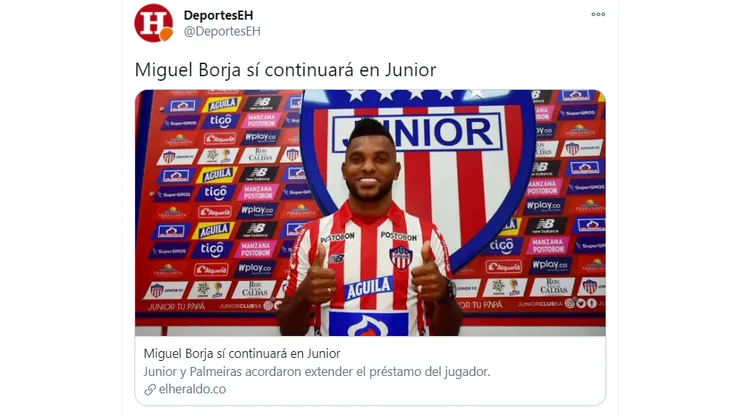 Se adelantaron los Reyes Magos y Miguel Borja se queda con el Junior