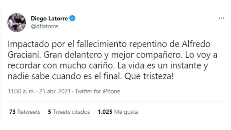 El sentido mensaje de Latorre tras la muerte de Graciani: "Nadie sabe cuándo es el final"