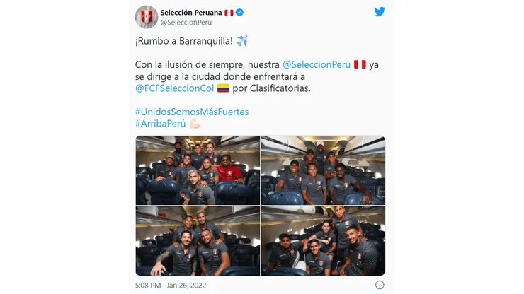 La Selección Peruana partió a Colombia con la ilusión de conseguir los tres puntos
