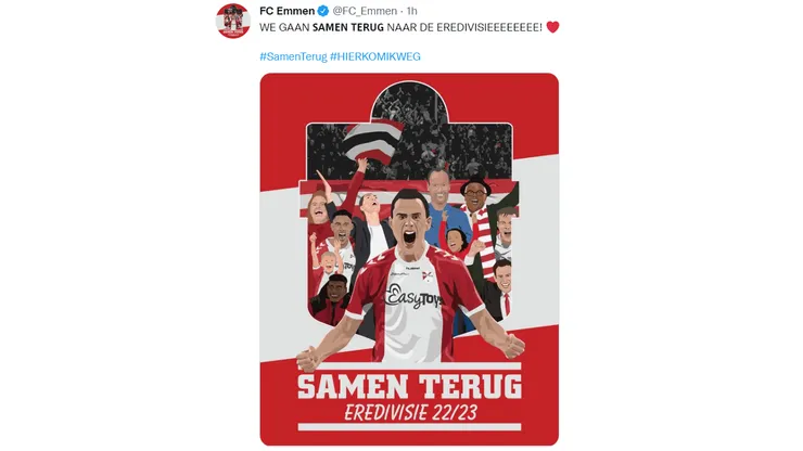 Con Miguel Araujo los 90', FC Emmen venció 1-0 al Dordrecht y consiguió el ascenso