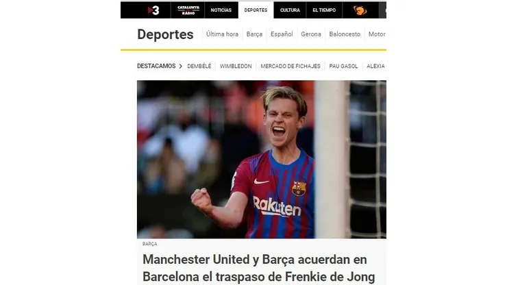 Barça y Manchester United, en manos de Frenkie de Jong