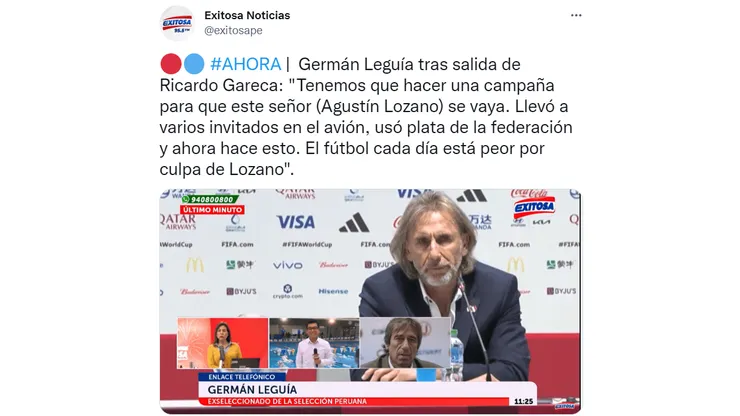 Germán Leguía propone campaña para sacar a Agustín Lozano de la FPF