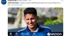 Joffré Escobar habló sobre sus primeros días en Sporting Cristal