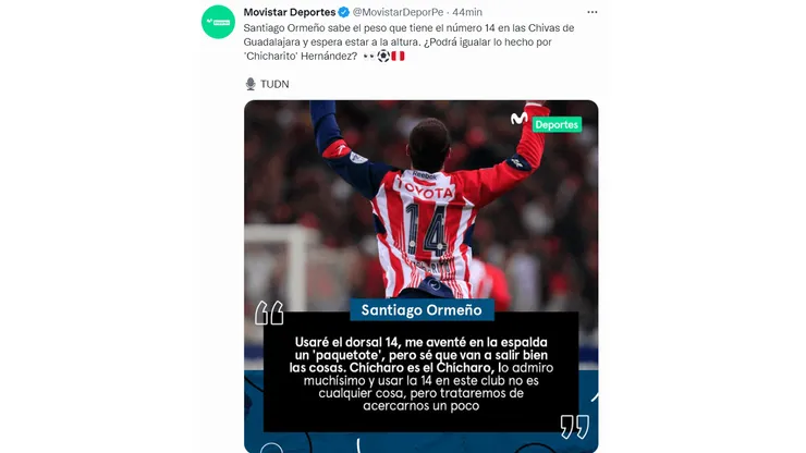 Santiago Ormeño se comparó con ex goleador de Real Madrid y Manchester United