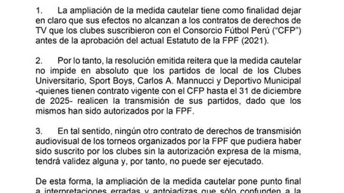 FPF aclara las nuevas modificaciones de la medida cautelar