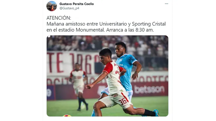 Sporting Cristal y Universitario jugarán un partido amistoso
