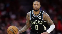 Damian Lillard during a Milwaukee Bucks game.