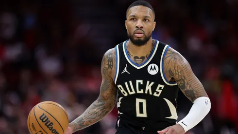 Damian Lillard during a Milwaukee Bucks game.