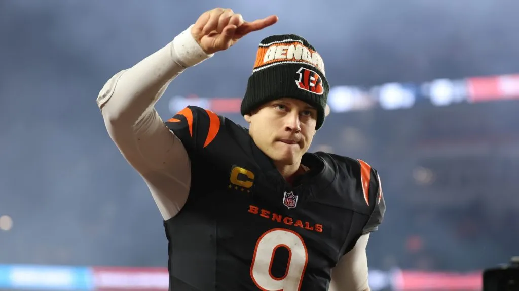 Joe Burrow #9 of the Cincinnati Bengals reacts after a 30-24 overtime victory against the Denver Broncos at Paycor Stadium on December 28, 2024. (Source: Andy Lyons/Getty Images)
