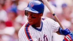 Outfielder Darryl Strawberry of the New York Mets in action during a game at Shea Stadium in 1988.