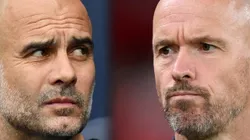 Pep Guardiola of Manchester City and Erik ten Hag of Manchester United
