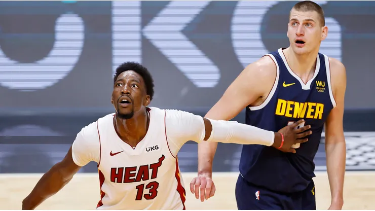 Bam Adebayo of the Miami Heat and Nikola Jokic of the Denver Nuggets