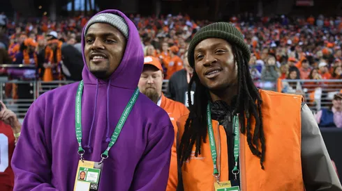 Deshaun Watson (left) with DeAndre Hopkins (right) - 2019