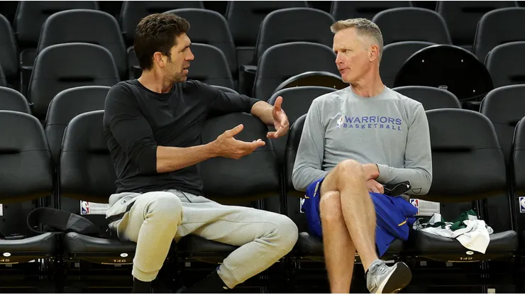Warriors GM Bob Myers and coach Steve Kerr